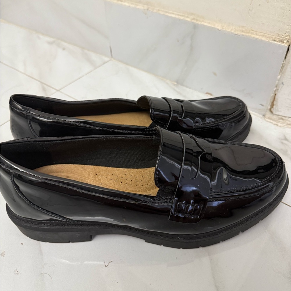Clarks Black Leather Loafers